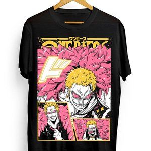 Doflamingo T-shirt One Piece Shirt Anime Manga Pirate Zoro Graphic Tee All Size